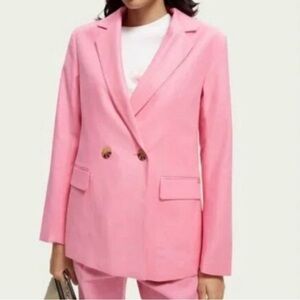 Scotch and Soda Summer Edition Linen Blend Pink Blazer Size XL